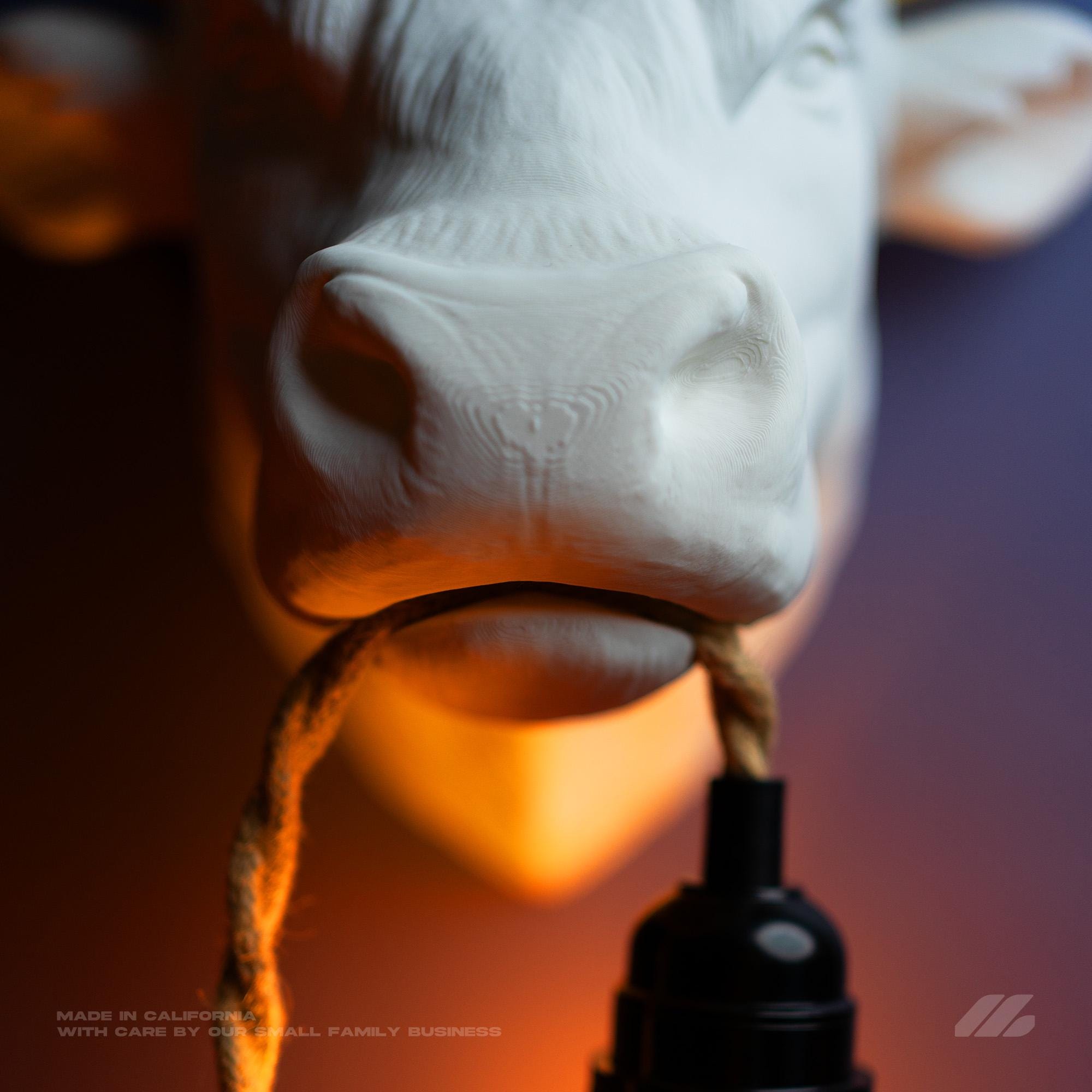 April16studio Bull Wall Lamp 3D Printed Handcrafted Sconce White