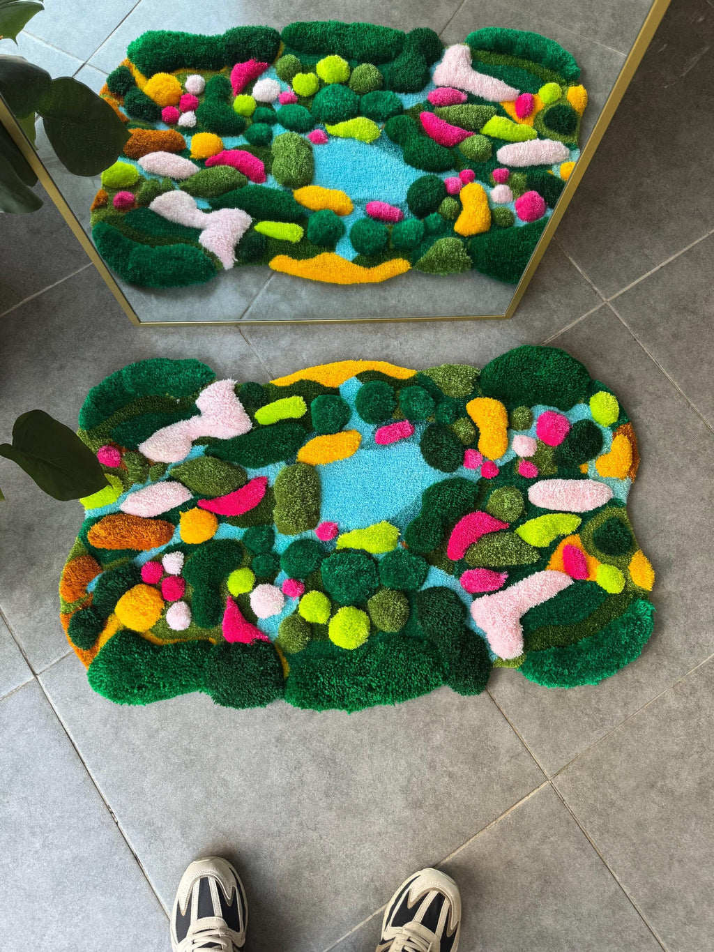 OrnnWorks Tropical Paradise 3D Handmade Tufted Rug Colorful Island Scene