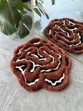 Handmade 3D Brown Cow Print Fluffy Tufted Rug 60cm