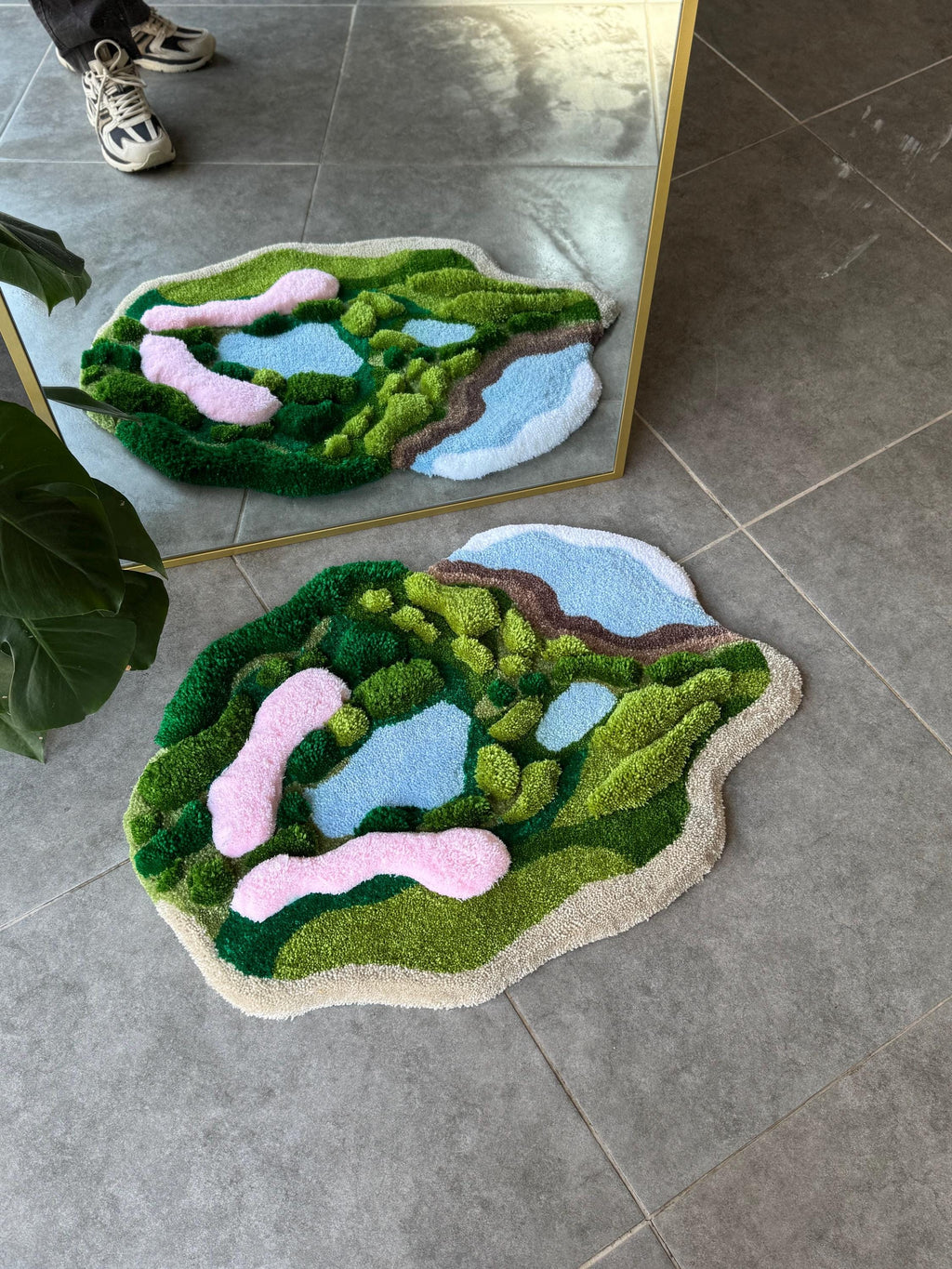 OrnnWorks 3D Forest Meets Coast Handmade Tufted Rug