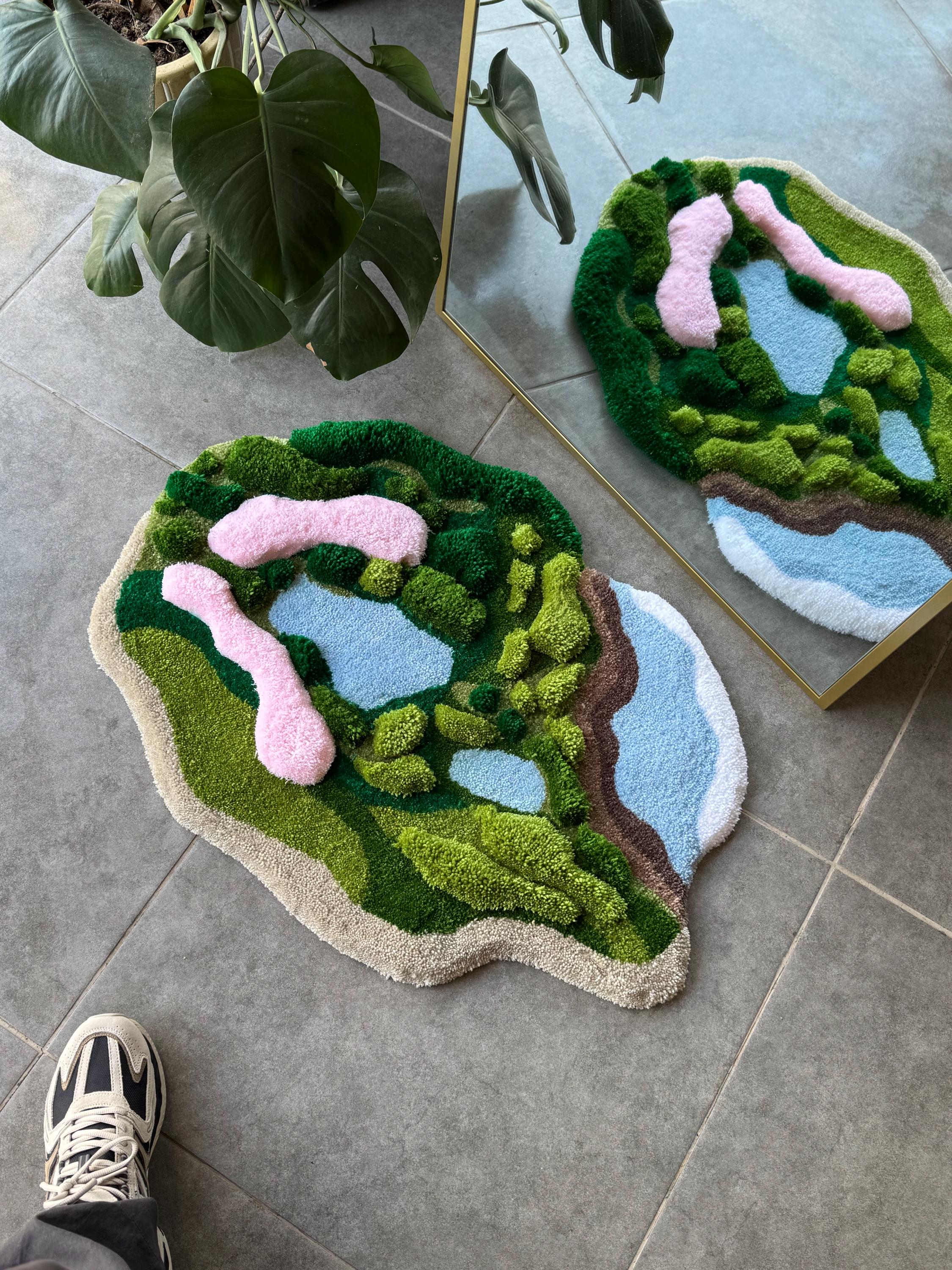 OrnnWorks 3D Forest Meets Coast Handmade Tufted Rug