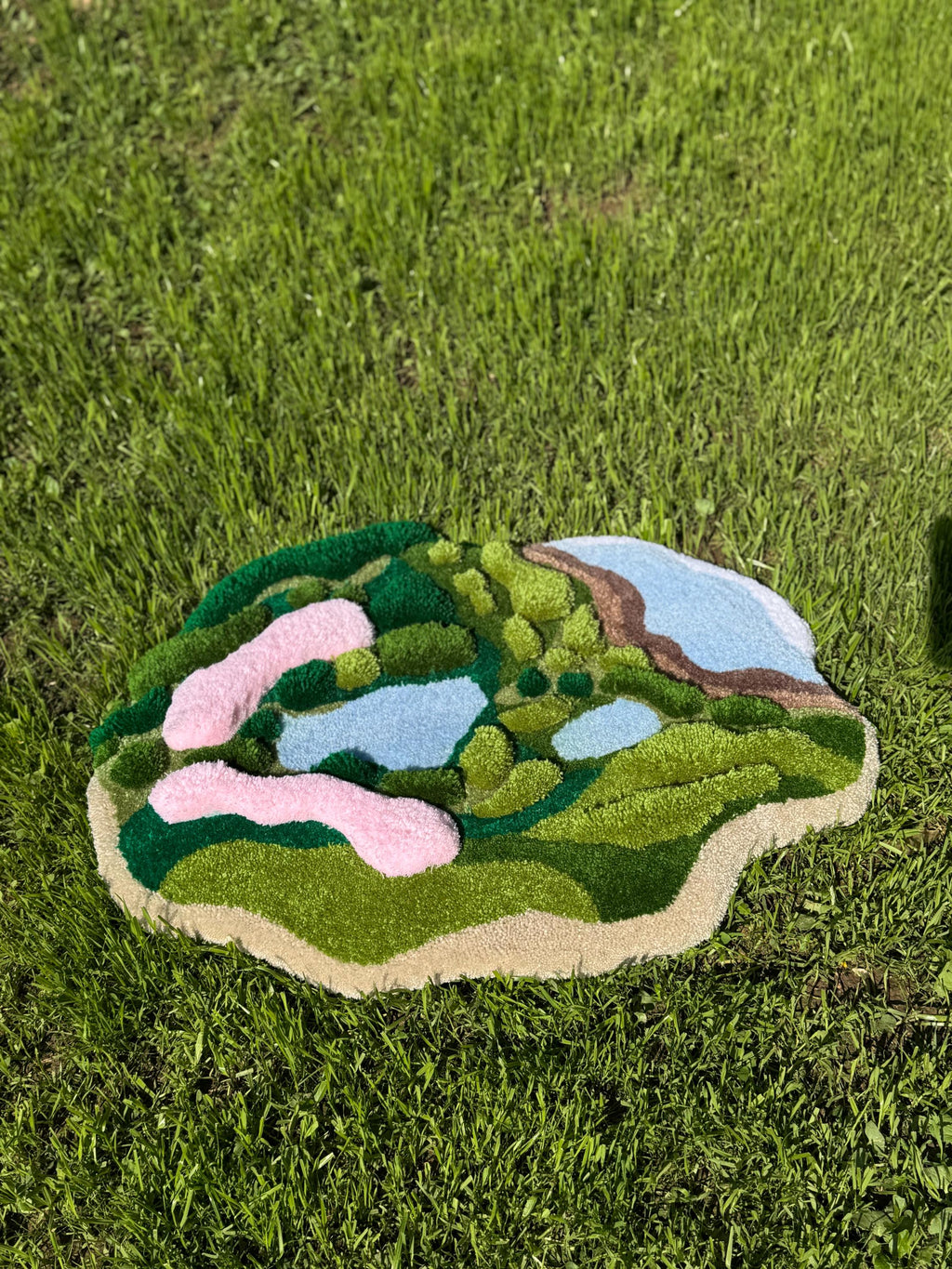OrnnWorks 3D Forest Meets Coast Handmade Tufted Rug