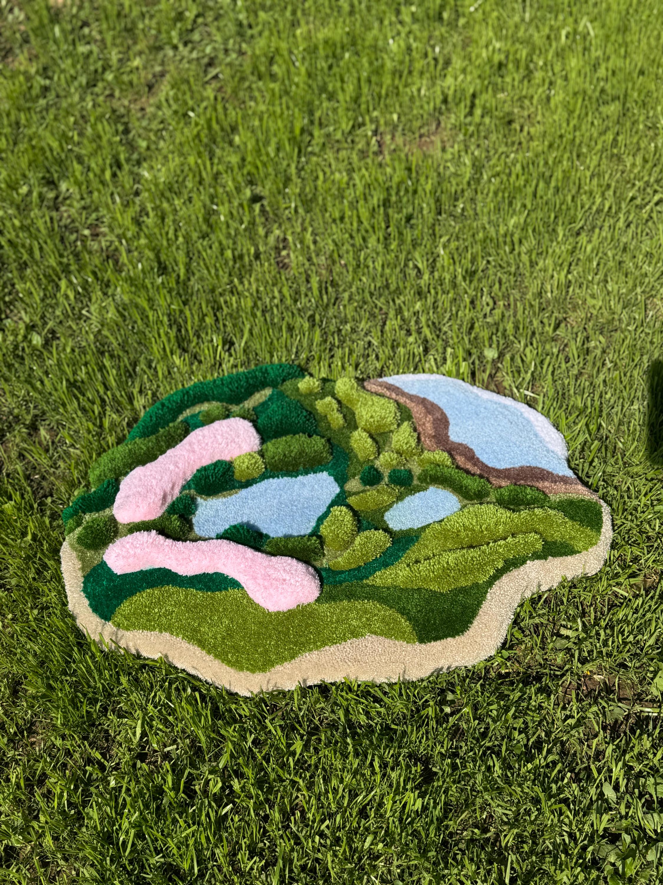 OrnnWorks 3D Forest Meets Coast Handmade Tufted Rug