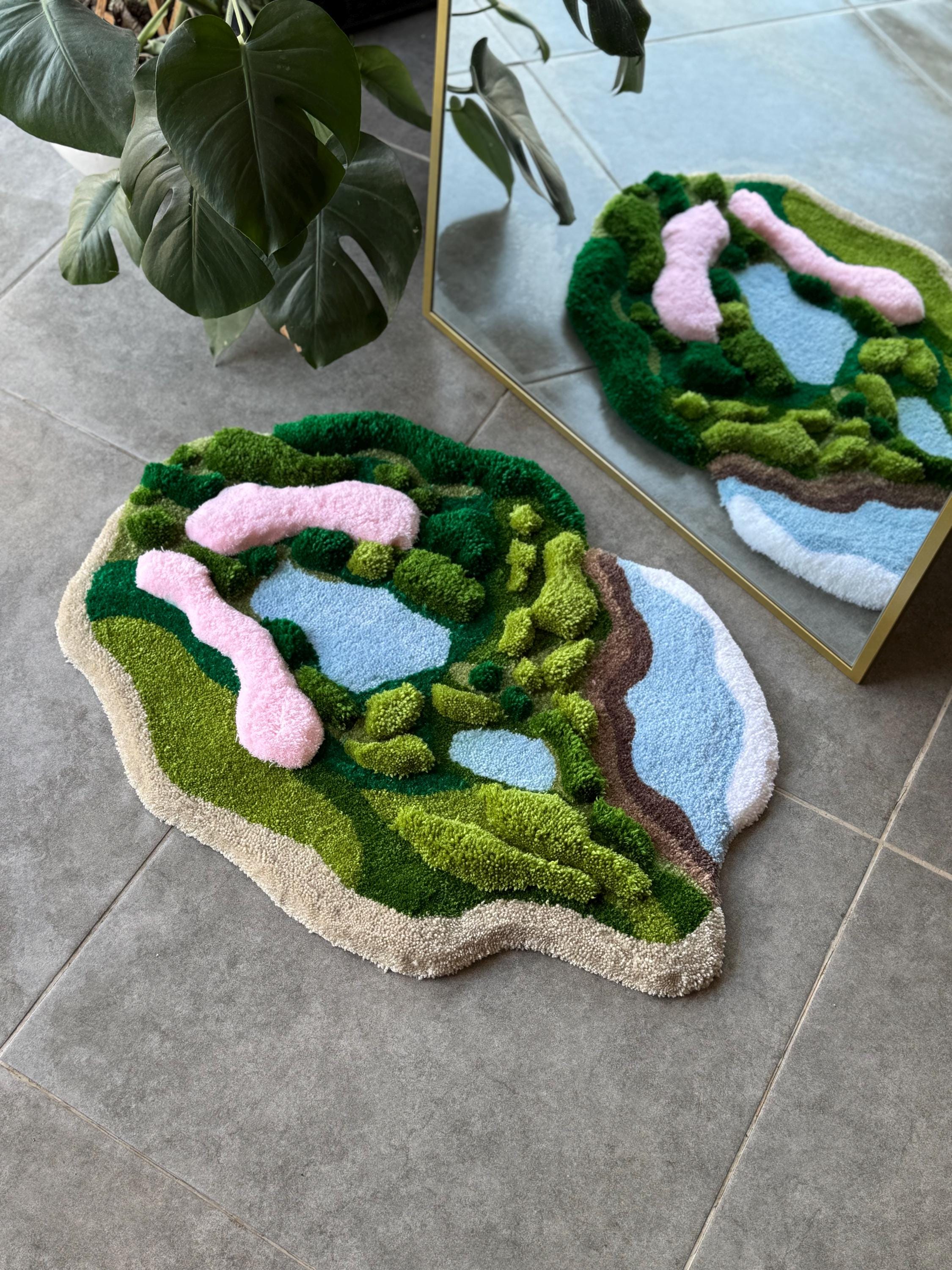 OrnnWorks 3D Forest Meets Coast Handmade Tufted Rug