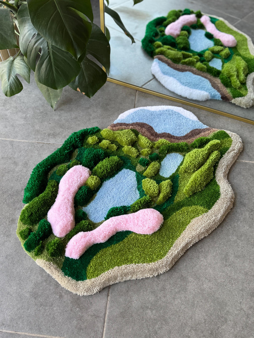 OrnnWorks 3D Forest Meets Coast Handmade Tufted Rug