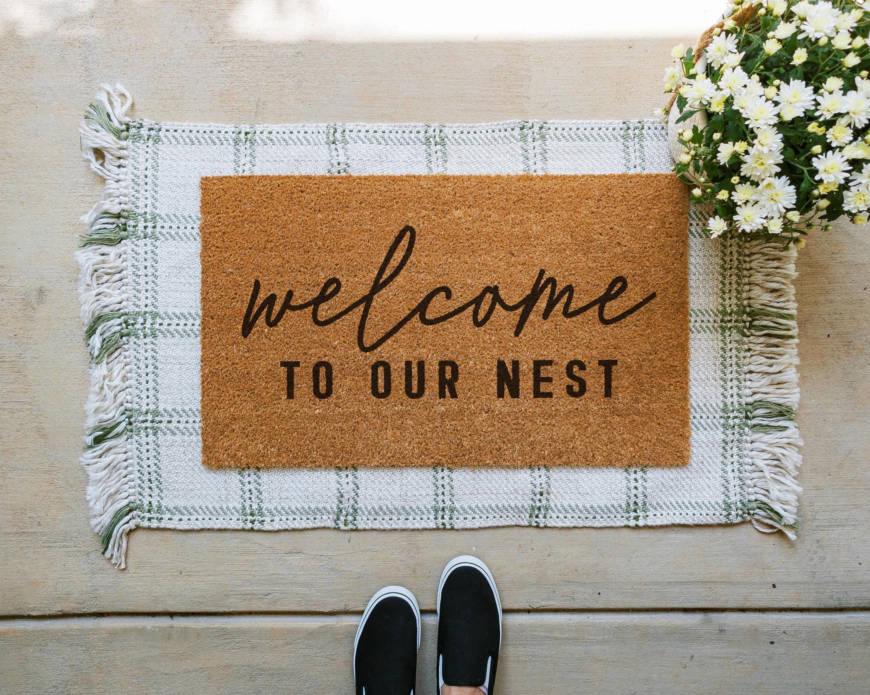 HamlinRowShop Welcome to Our Nest Coir Outdoor Doormat