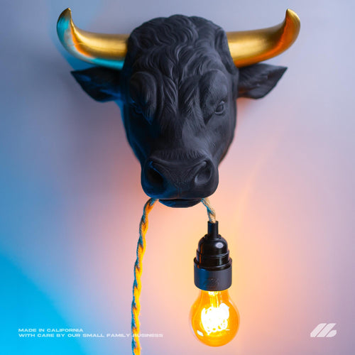 Bull Wall Lamp 3D Printed Handcrafted Sconce