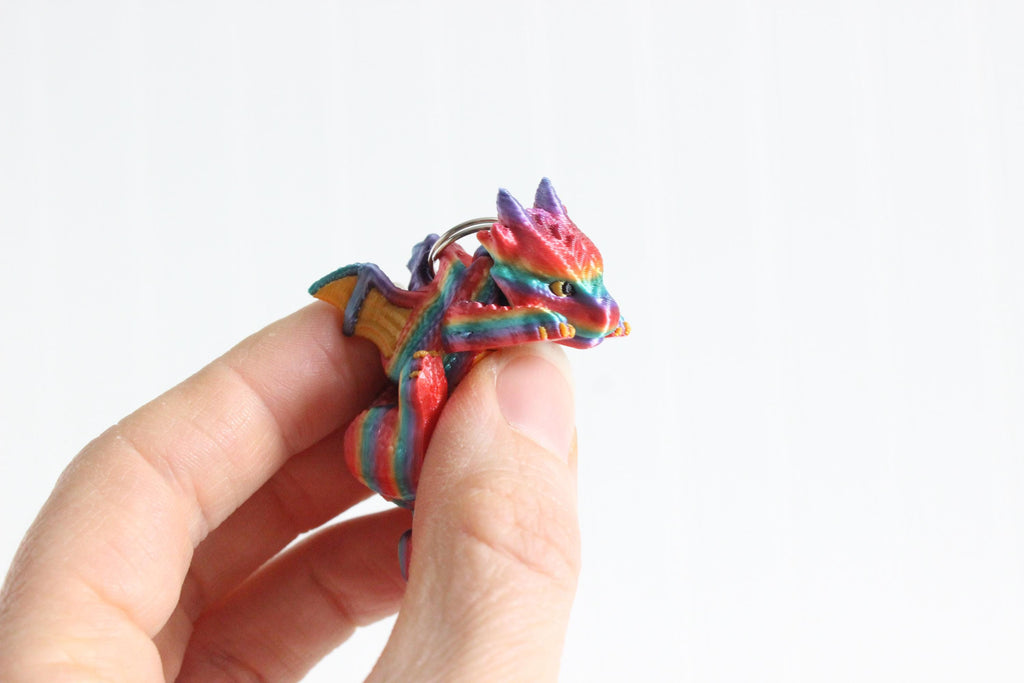 3D Printed Articulated Dragon Keychain Bag Charm