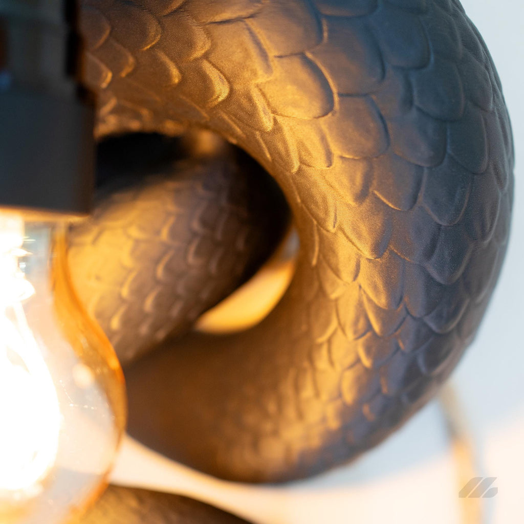 April16studio Sculptural Serpent Wall Sconce Black Snake Lamp