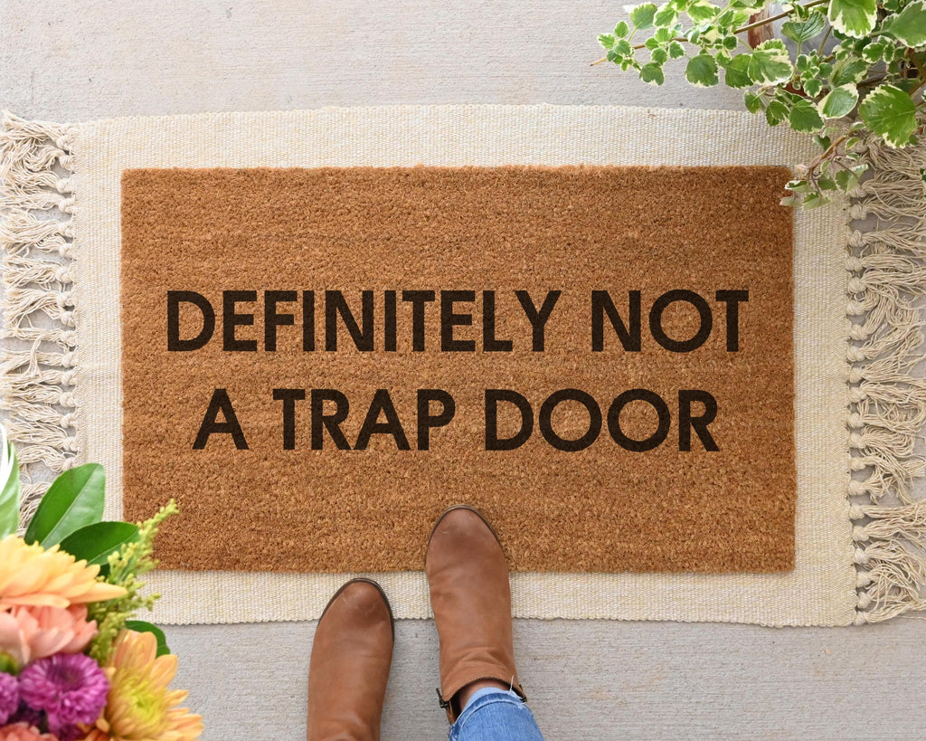 Funny Coir Doormat - Definitely Not a Trap Door Design