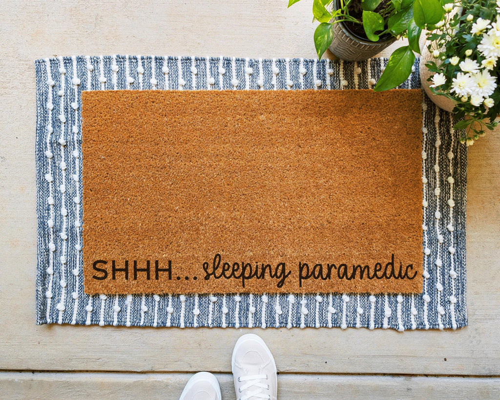 HamlinRowShop Shhh... Sleeping Nurse Coir Doormat