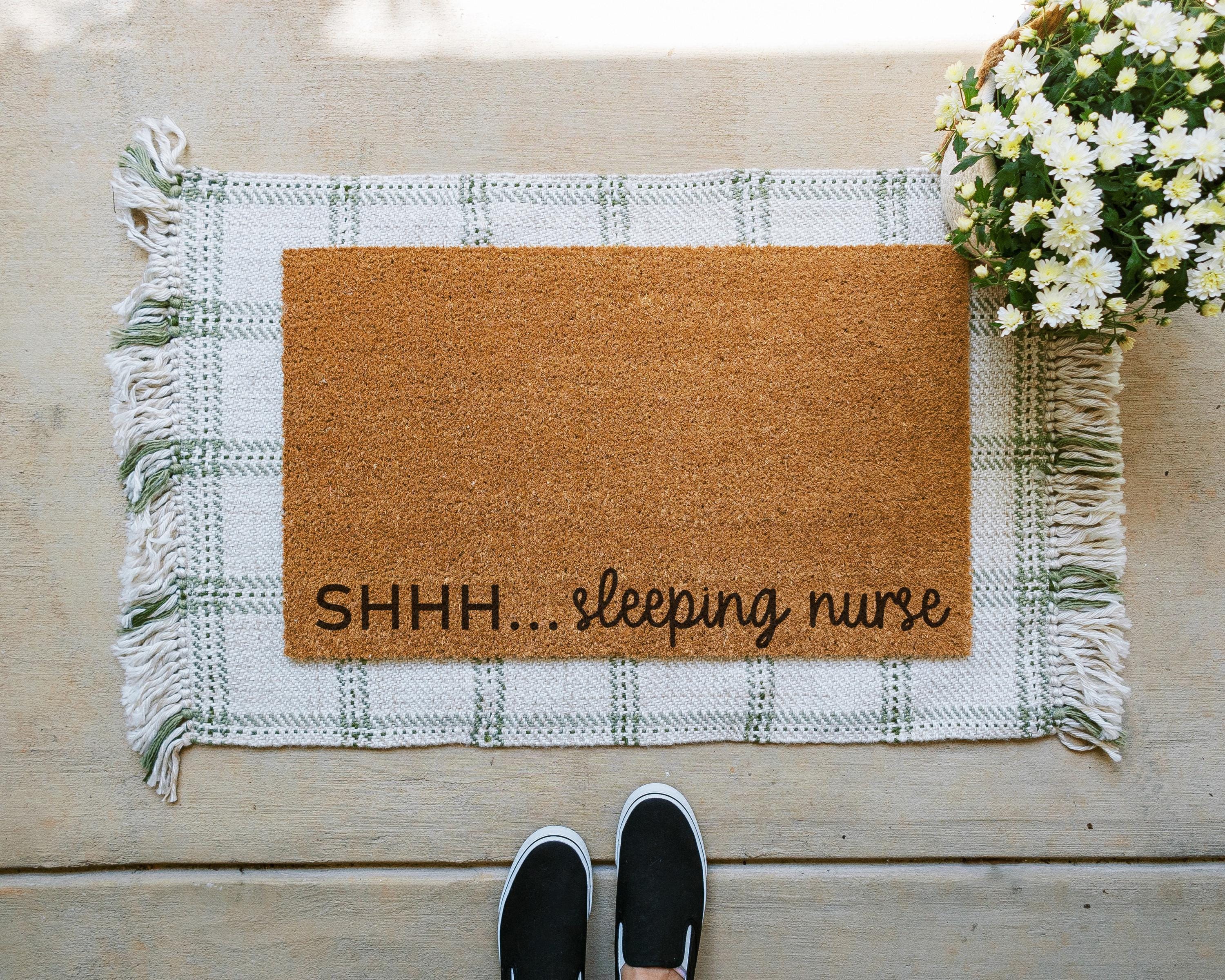 HamlinRowShop Sleeping Paramedic Coir Doormat Funny Welcome Mat