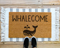 Whalecome Coir Doormat With Whale Graphic, Front Porch Welcome Mat