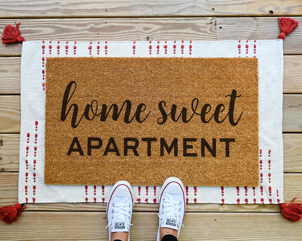 HamlinRowShop Home Sweet Home Coir Doormat Rustic Farmhouse Welcome Mat
