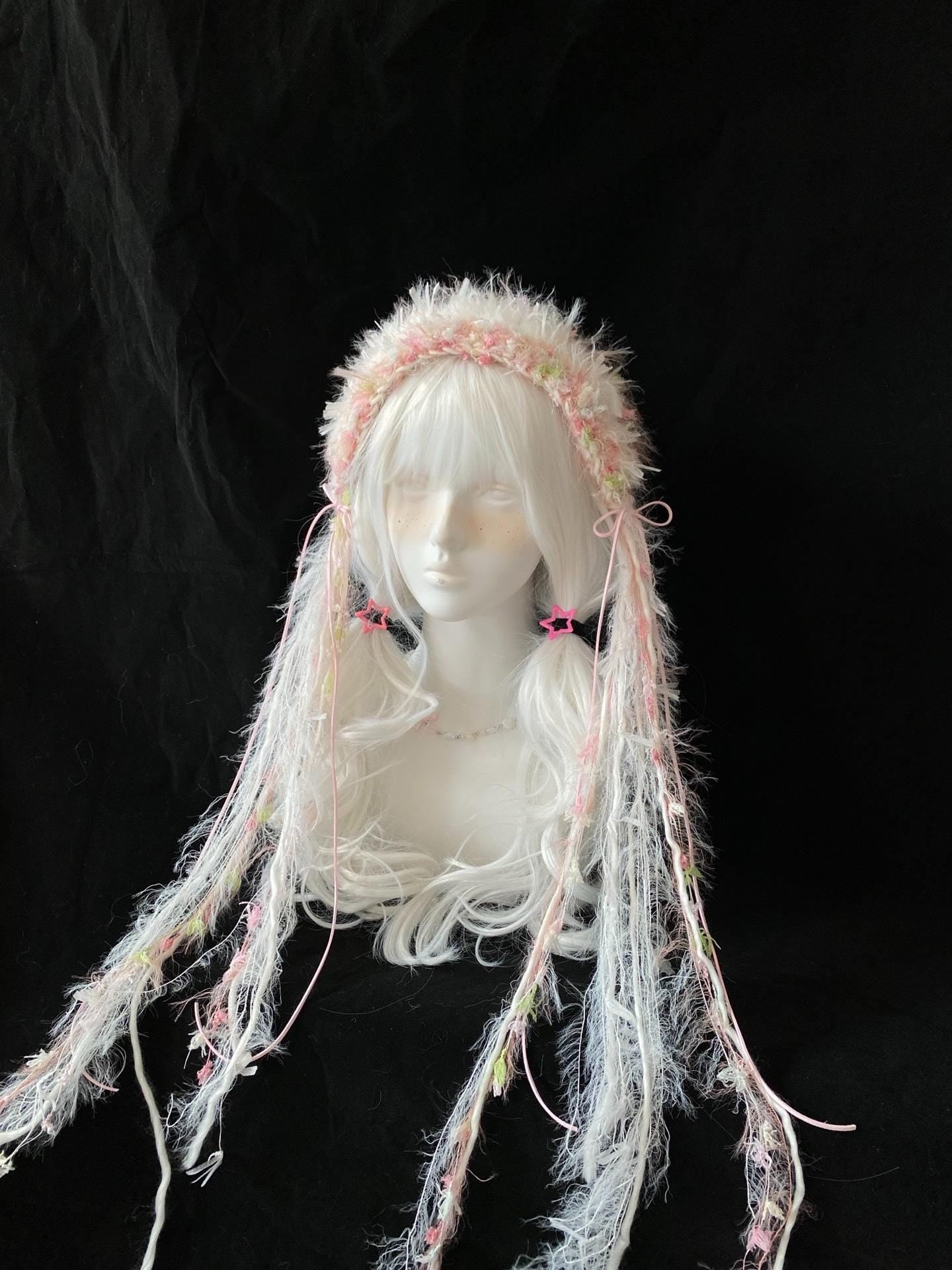 Handmade Fluffy Pastel Headband for Lolita Fashion - Kawaii Hair Accessory