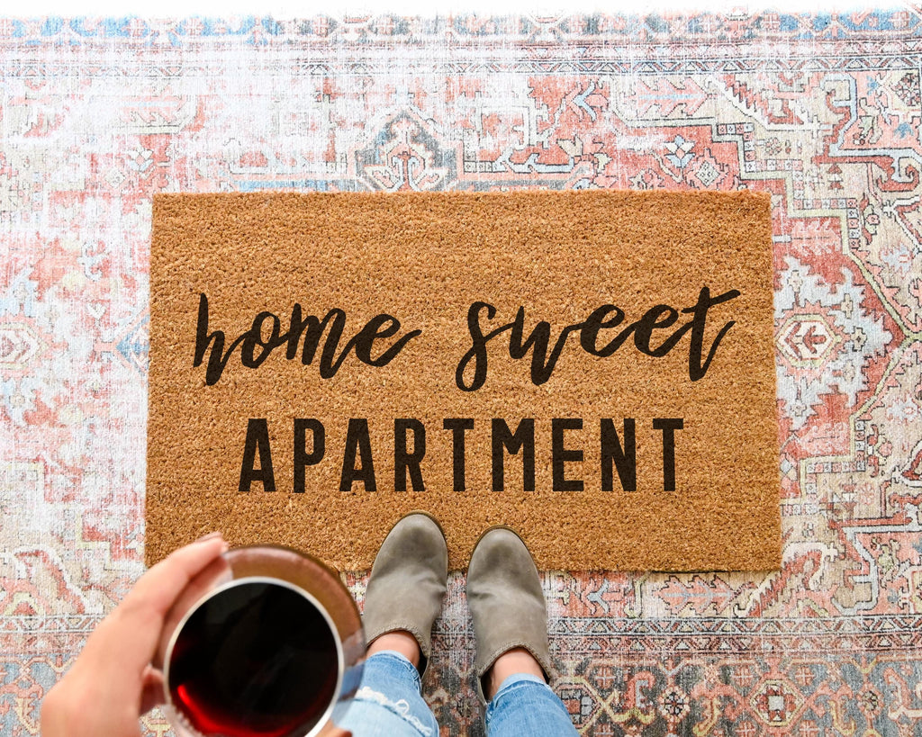 HamlinRowShop Home Sweet Home Coir Doormat Rustic Farmhouse Front Porch Decor