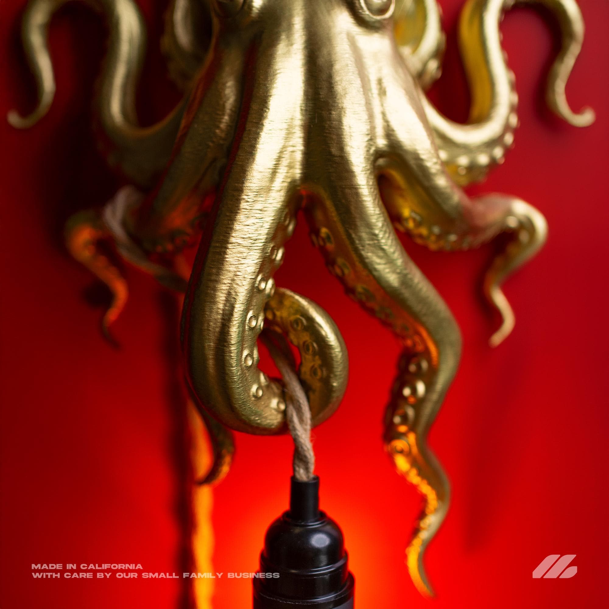 April16studio Gold Octopus Wall Sconce 3D Printed Gold