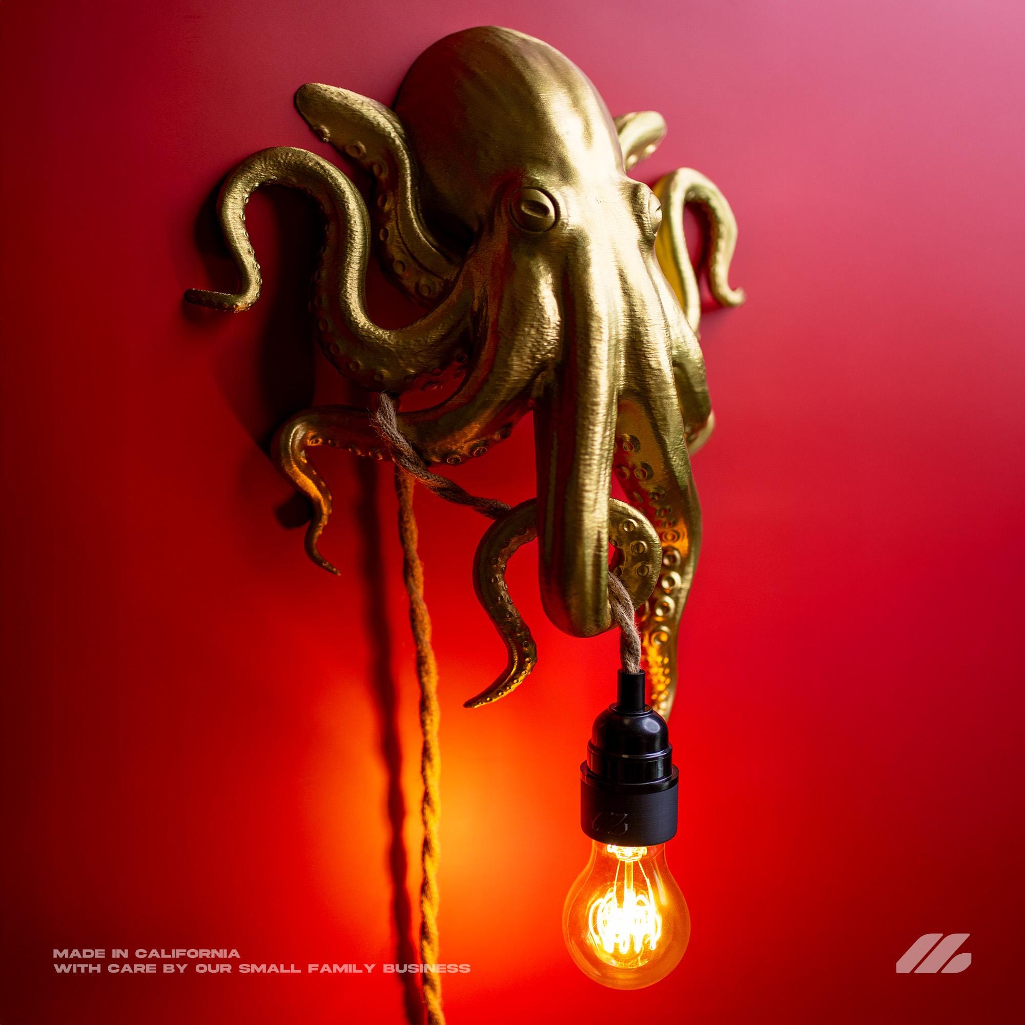 April16studio Gold Octopus Wall Sconce 13x16in Gold