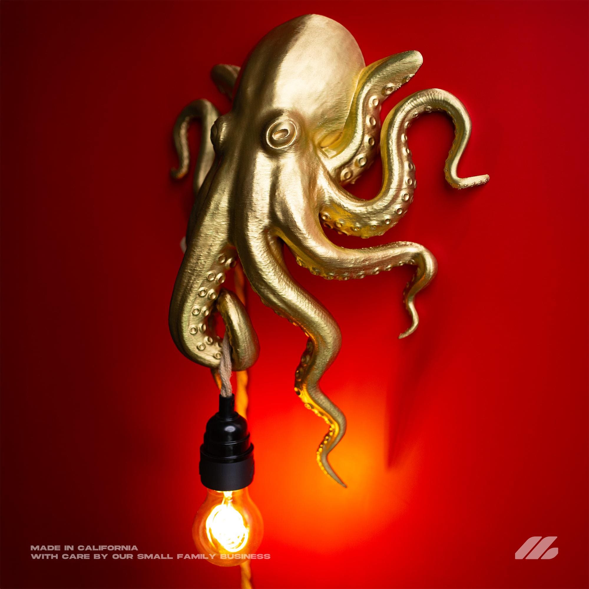 April16studio Gold Octopus Wall Sconce 3D Printed Gold