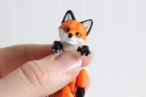 3D Printed Articulated Fox Keychain Animal Bag Charm