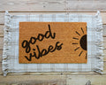 Good Vibes Coir Doormat Front Porch Welcome Mat by HamlinRowShop