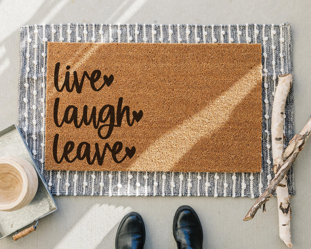 Live Laugh Leave Coir Doormat: Funny Sarcastic Welcome Mat