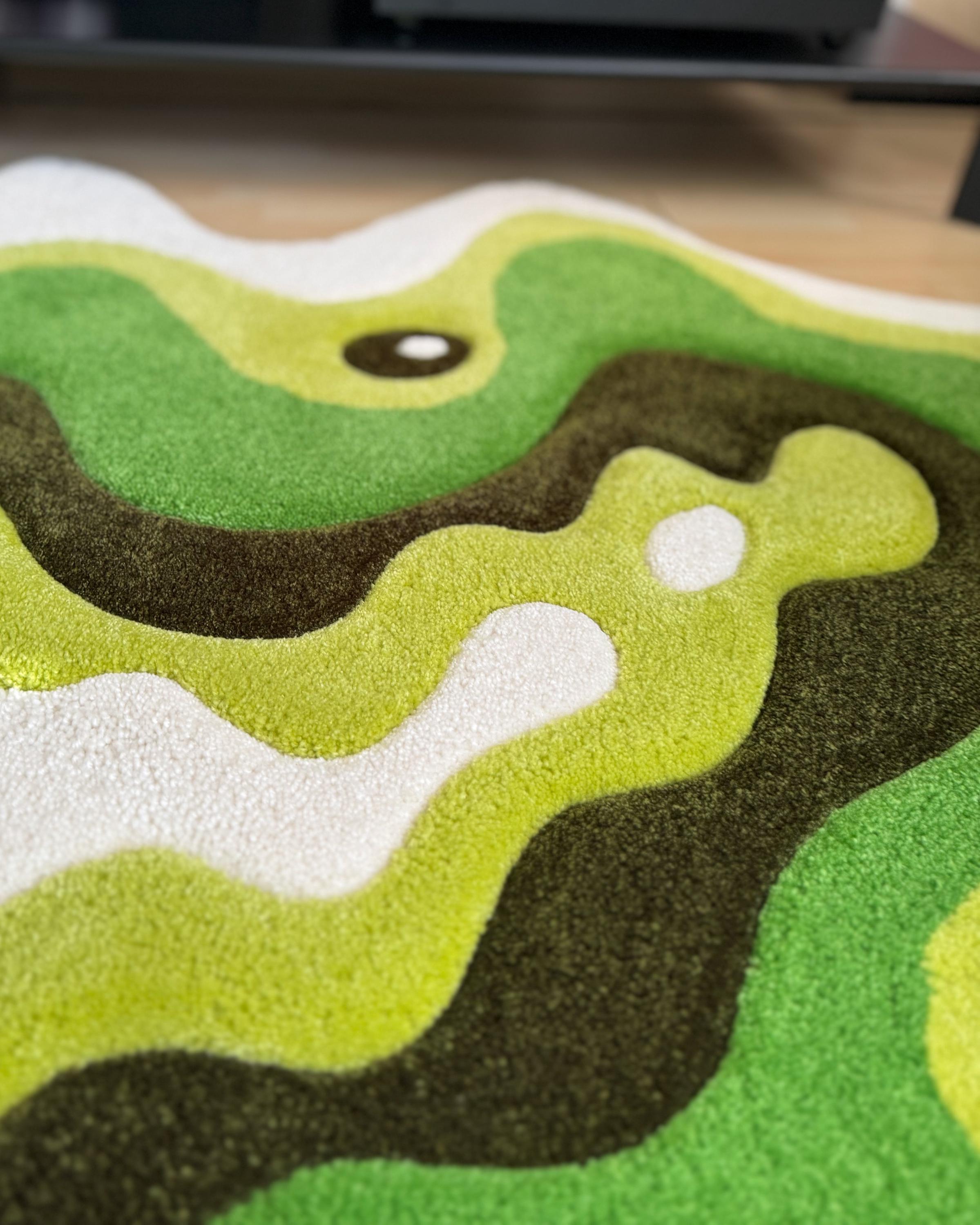LargoModern Green Moss Full Version Hand-Tufted Rug