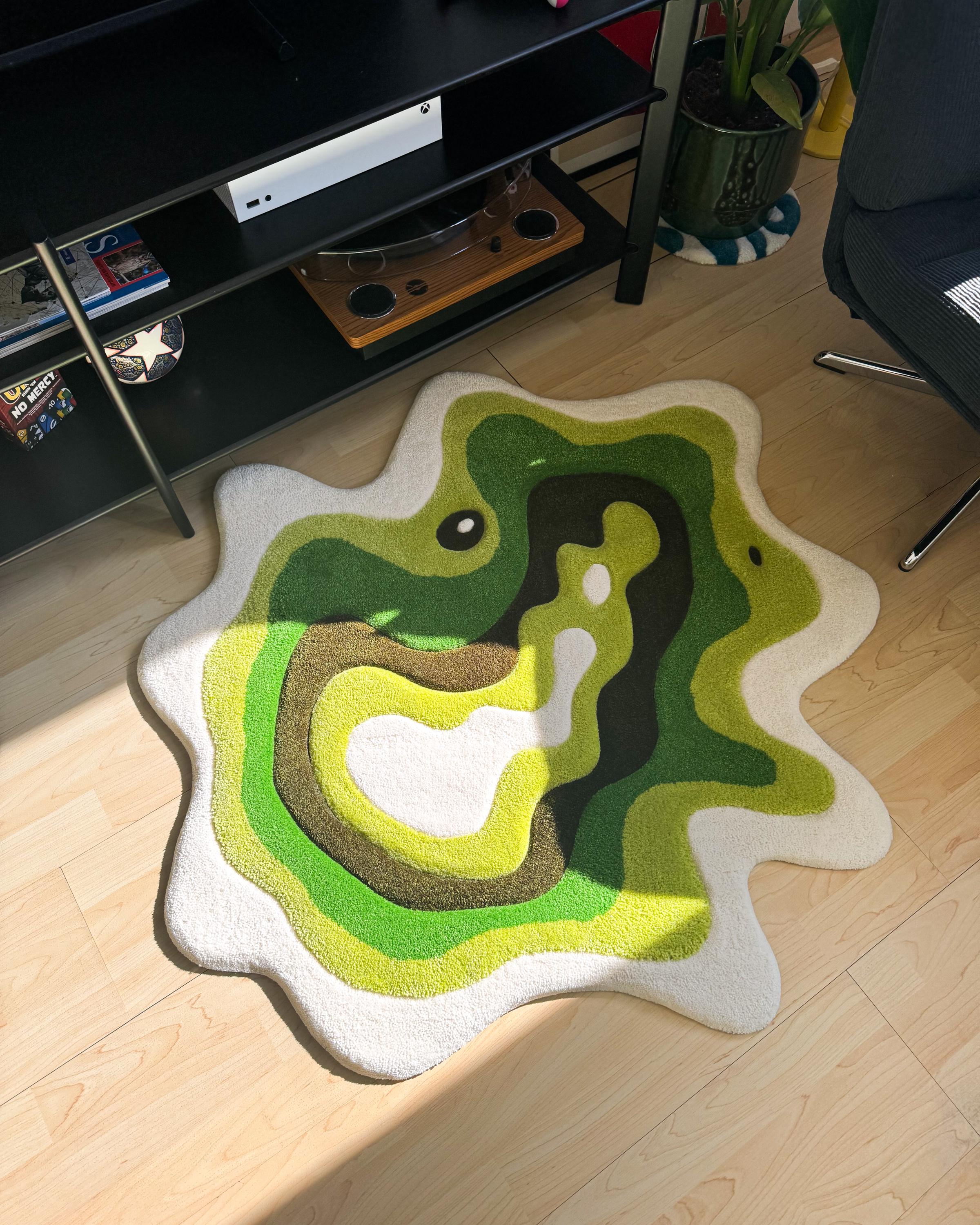 LargoModern Green Moss Full Version Hand-Tufted Rug