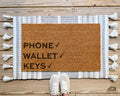 Funny "Phone Wallet Keys" Coir Doormat: Front Porch Decor