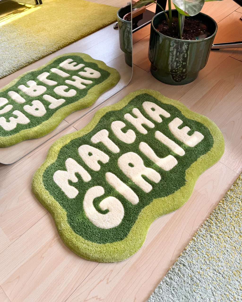 LargoModern Matcha Girlie Custom Hand Tufted Cotton Rug