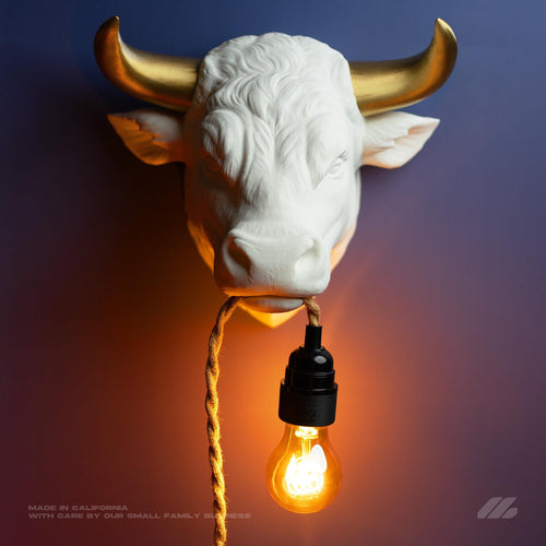 April16studio Bull Wall Lamp 3D Printed Handcrafted Sconce White
