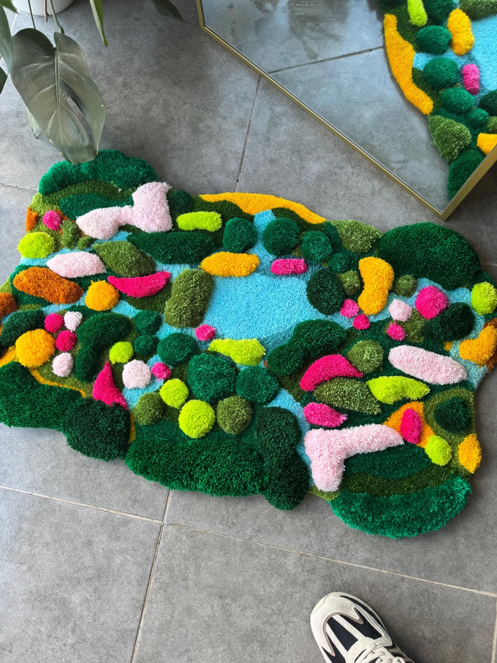 OrnnWorks Tropical Paradise 3D Handmade Tufted Rug Colorful Island Scene