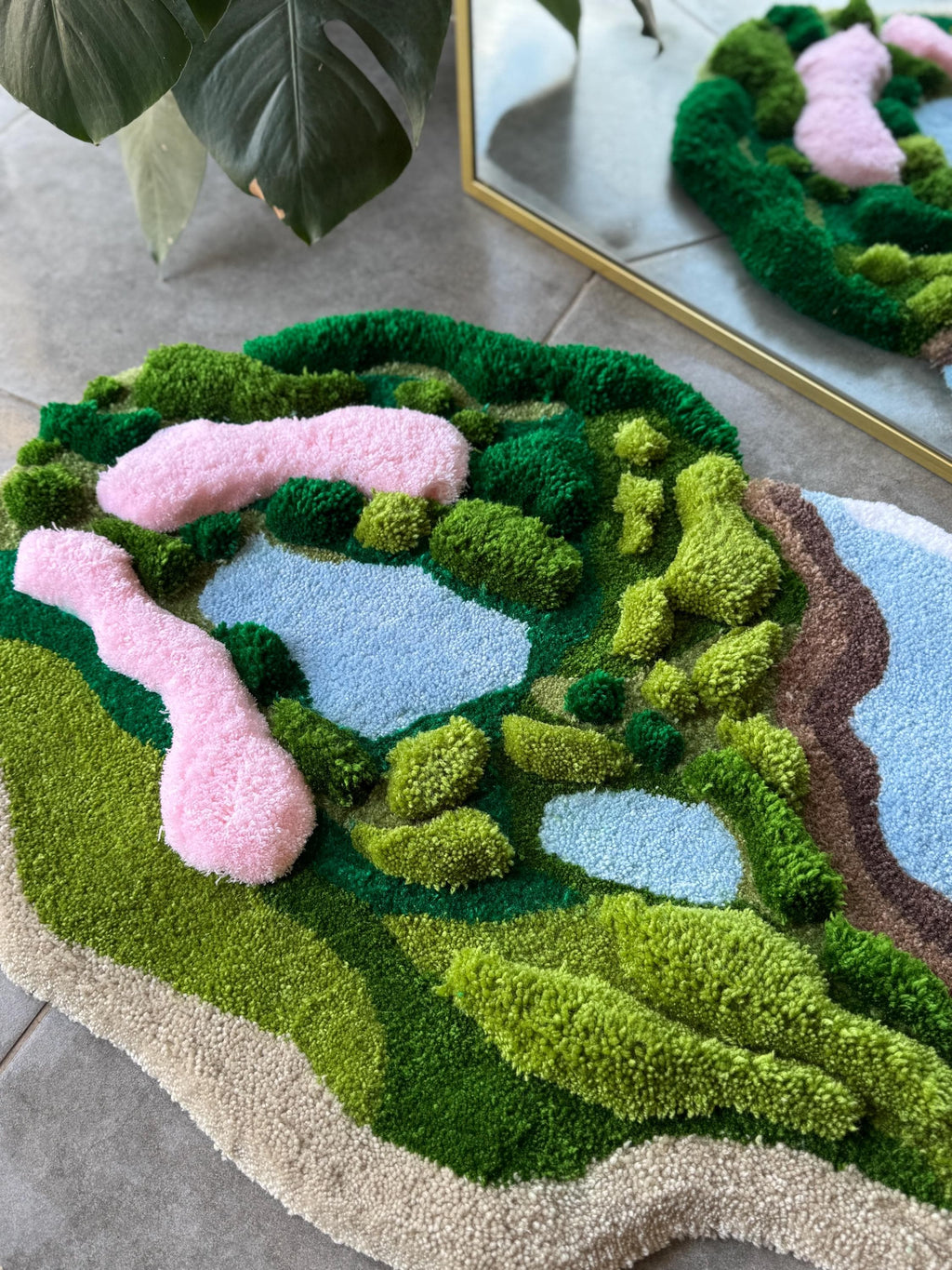 OrnnWorks 3D Forest Meets Coast Handmade Tufted Rug