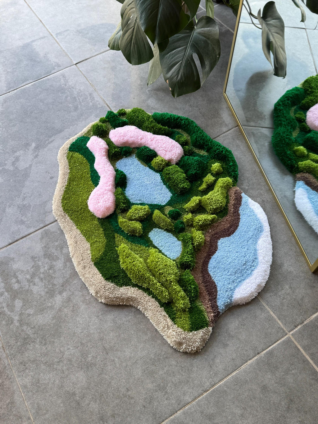 OrnnWorks 3D Forest Meets Coast Handmade Tufted Rug
