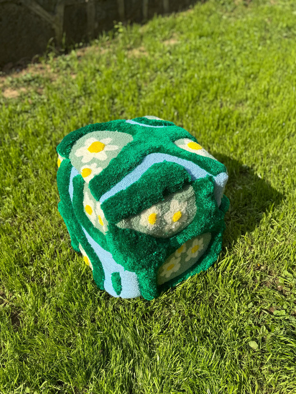 OrnnWorks Daisy and River Handmade Tufted Ottoman Pouf Cover Unstuffed