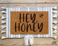Hey Honey Coir Doormat with Bee Design Welcome Mat