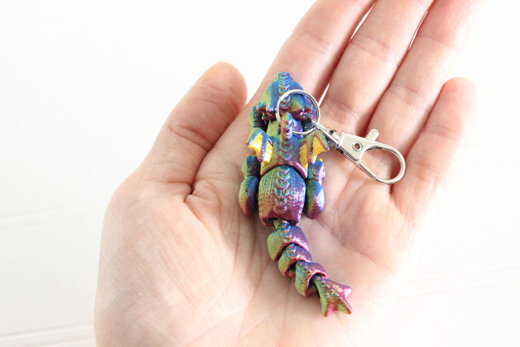 DelightfullyDutch Dragon Keychain 5.4in 3D Printed Black