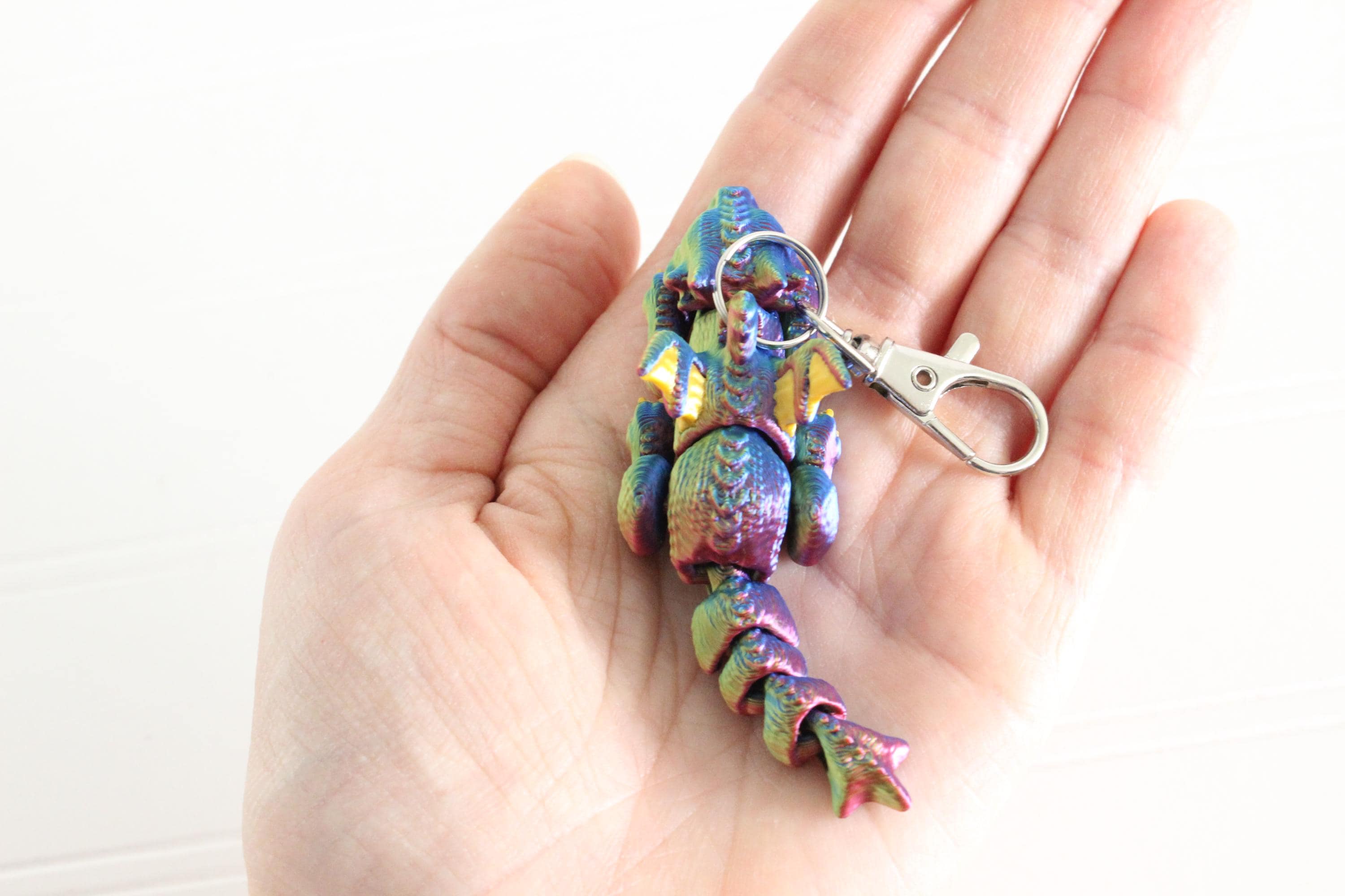 3D Printed Articulated Dragon Keychain Bag Charm