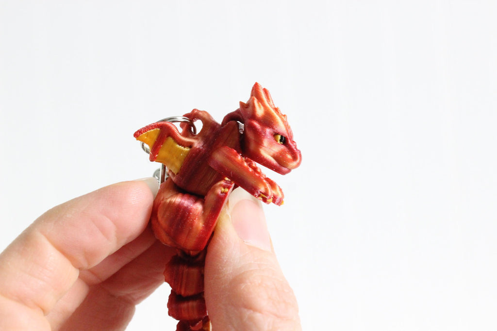 DelightfullyDutch Dragon Keychain 5.4in 3D Printed Black