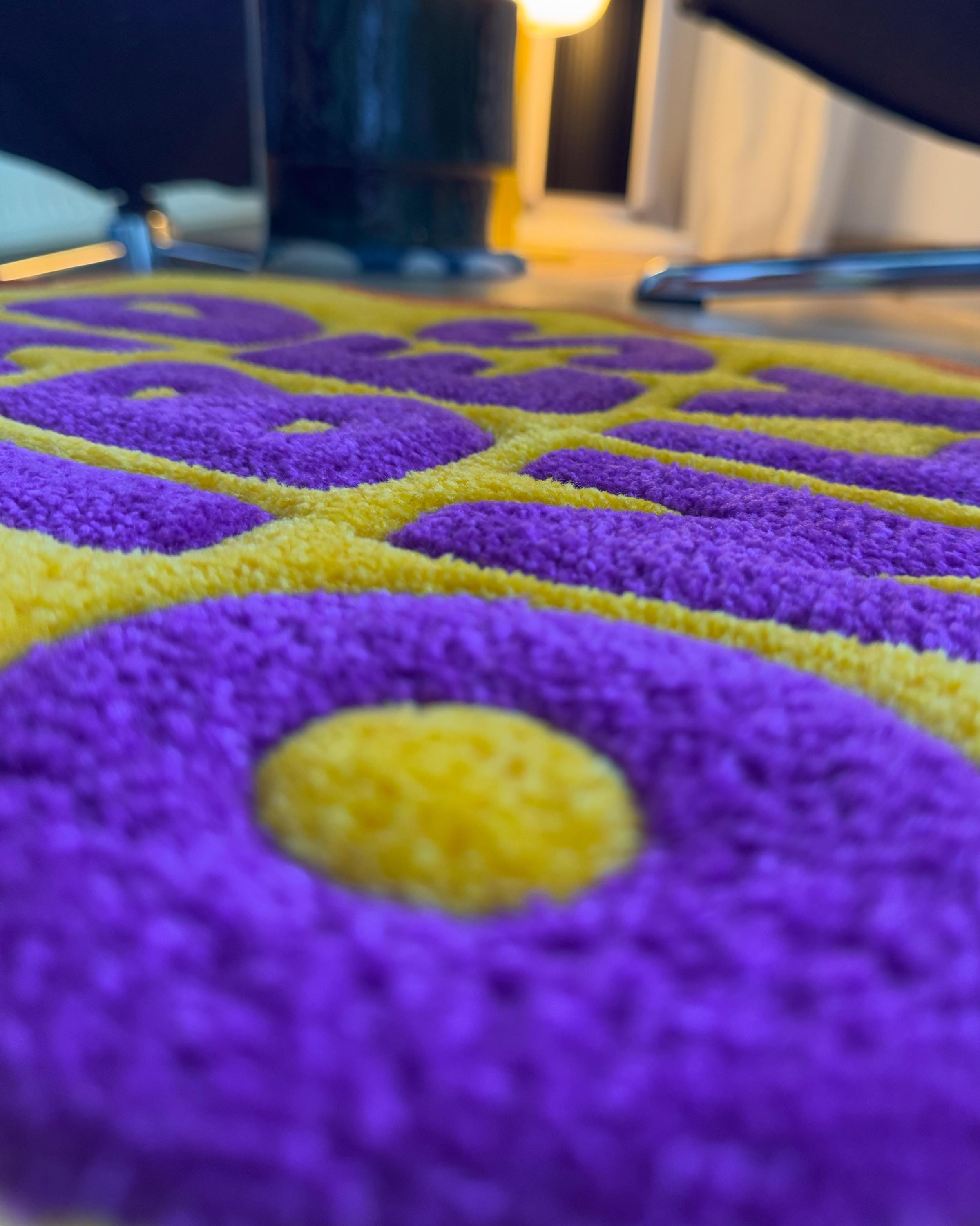 LargoModern Bad Vibes Only Tufted Rug Hand Carved 20in