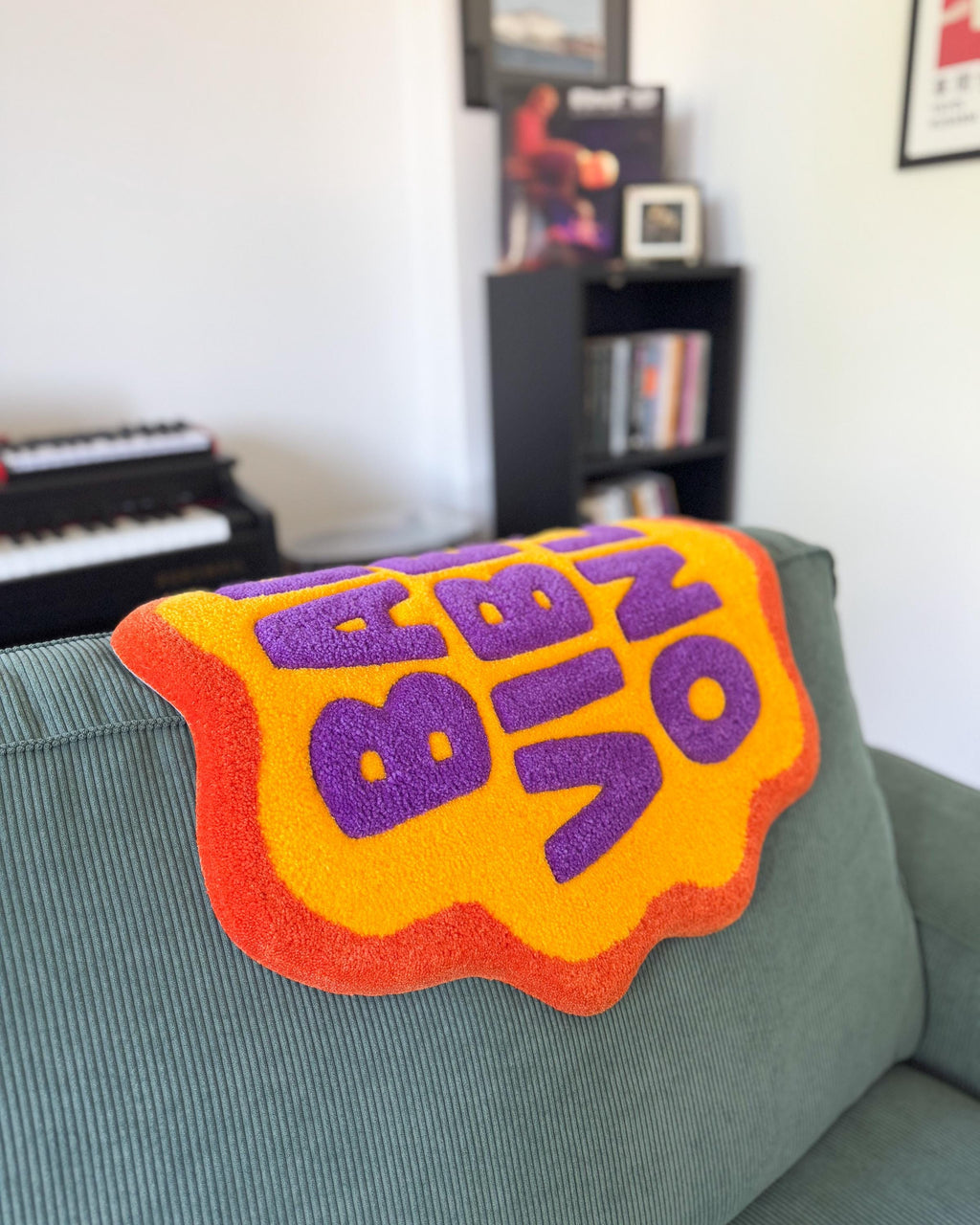 LargoModern Bad Vibes Only Tufted Rug Hand Carved 20in