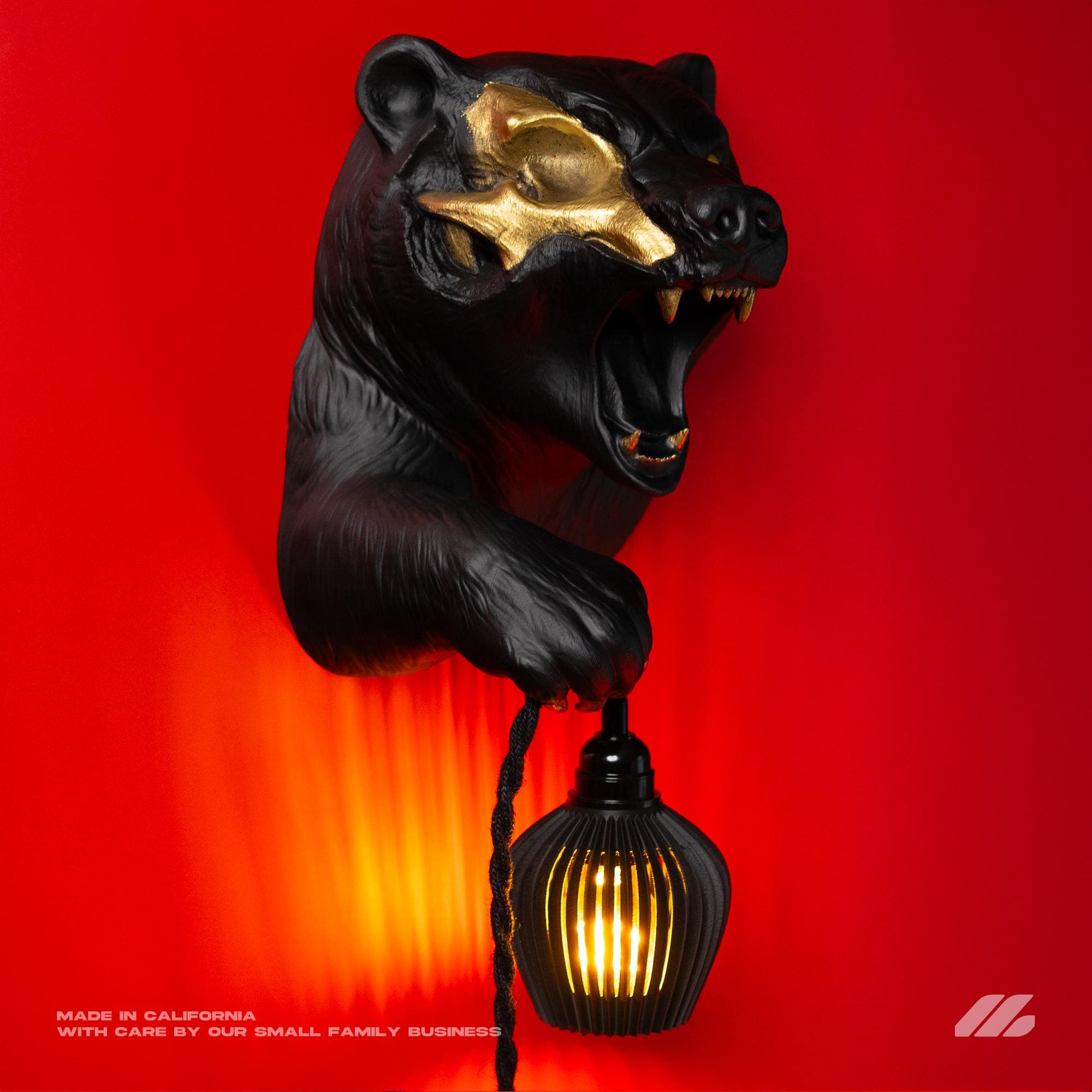 April16studio Bear Market Wall Lamp 3D Printed Wall Sconce 12in