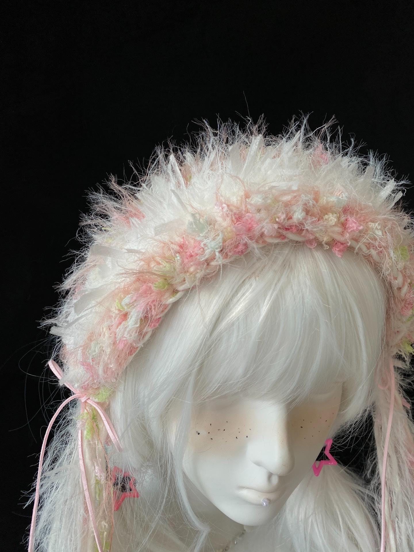 Handmade Fluffy Pastel Headband for Lolita Fashion - Kawaii Hair Accessory
