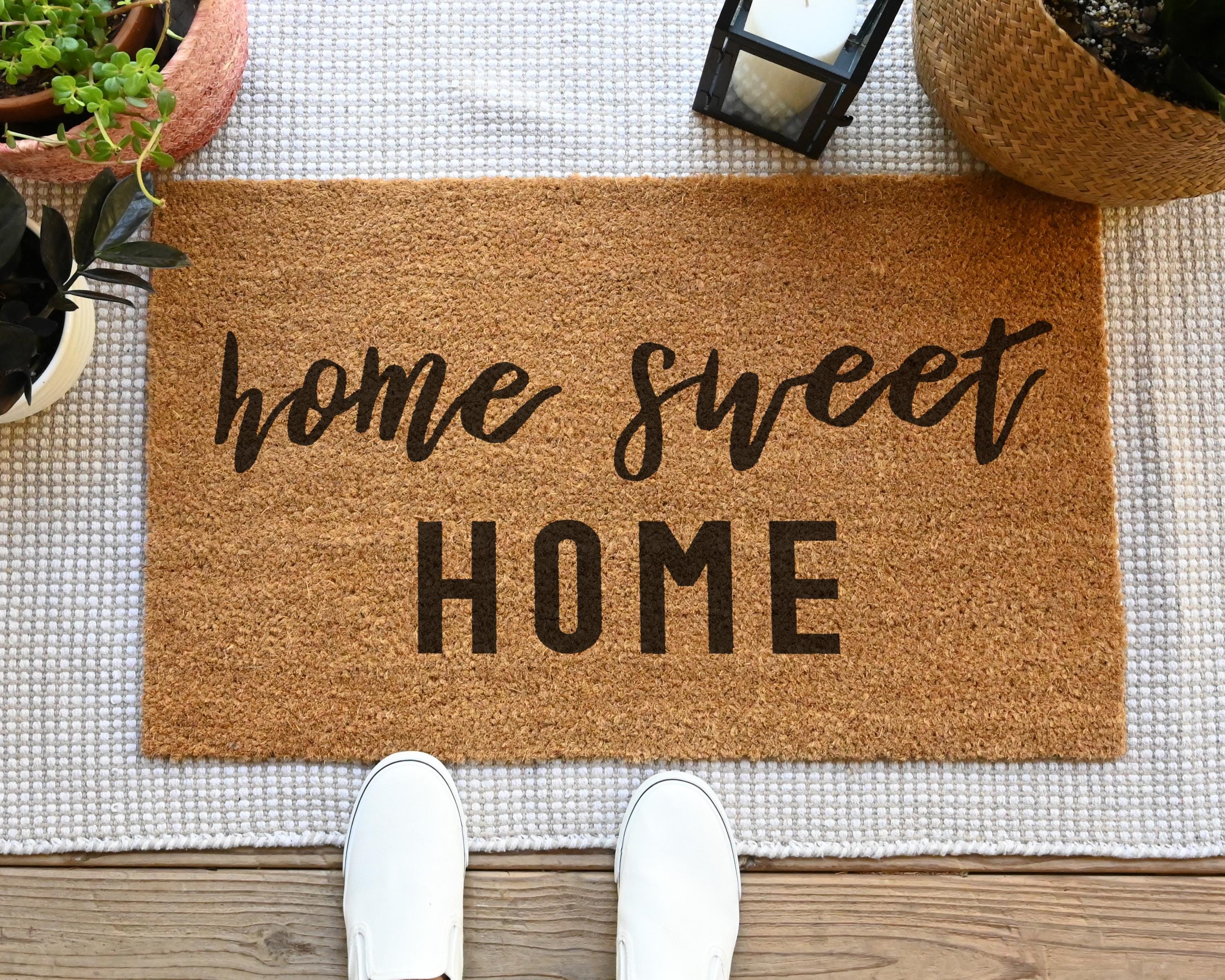 HamlinRowShop Home Sweet Home Coir Doormat Rustic Farmhouse Front Porch Decor