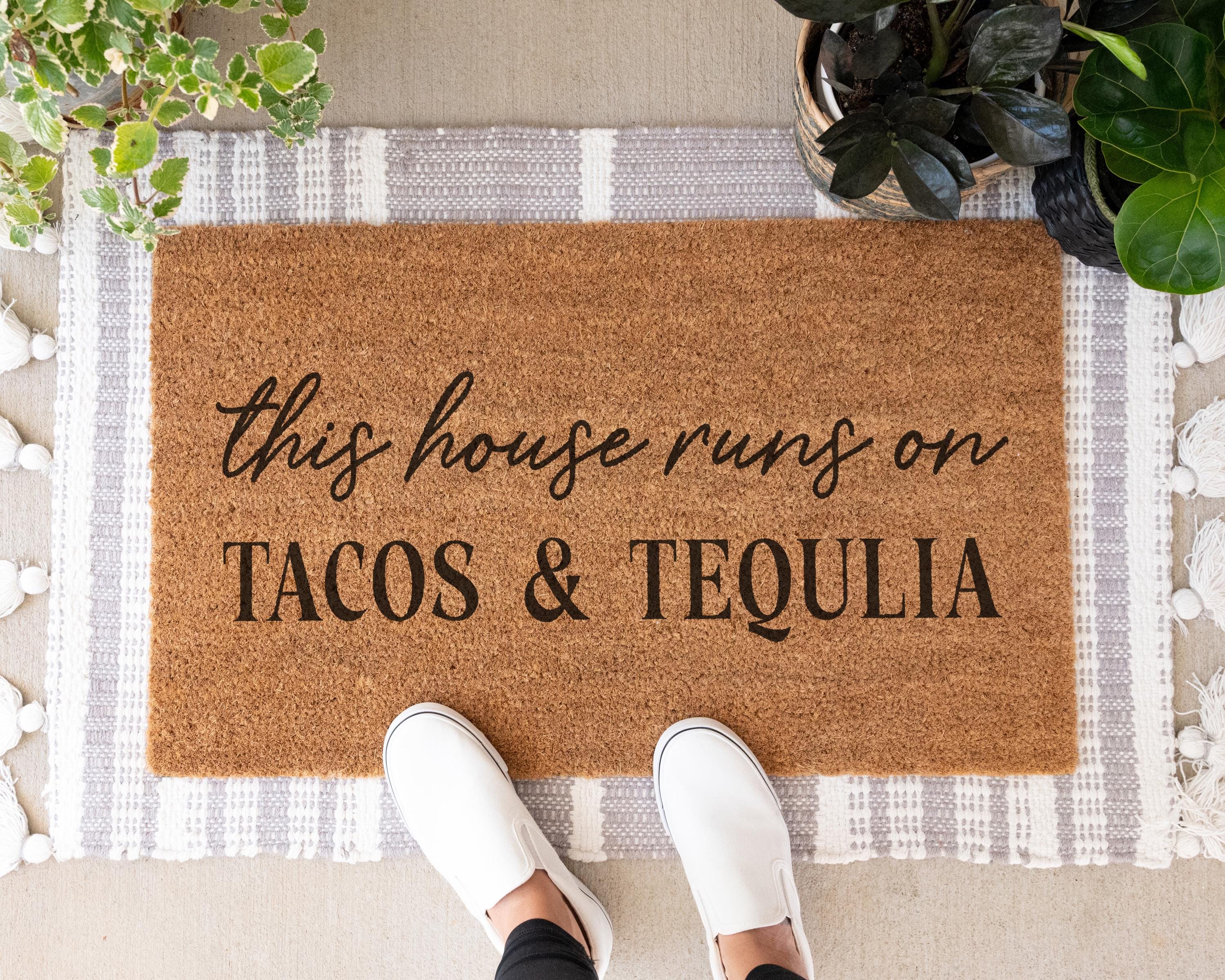 HamlinRowShop Coffee & Sarcasm Coir Doormat Funny Welcome Mat