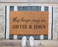 HamlinRowShop This House Runs on Coffee & Jesus Coir Doormat