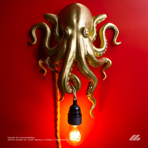 April16studio Gold Octopus Wall Sconce 3D Printed Gold