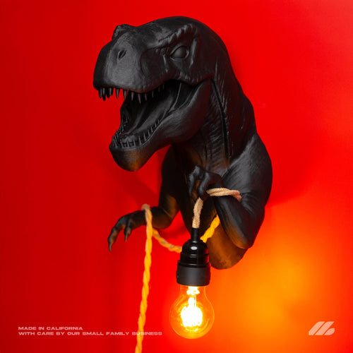 April16studio T-Rex Wall Sconce Handcrafted 3D Printed Dinosaur Lamp
