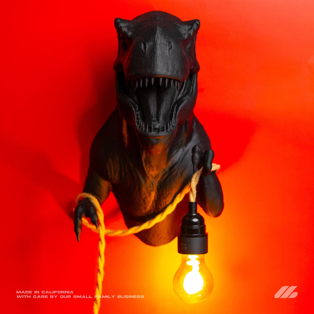 April16studio T-Rex Wall Sconce Handcrafted 3D Printed Dinosaur Lamp
