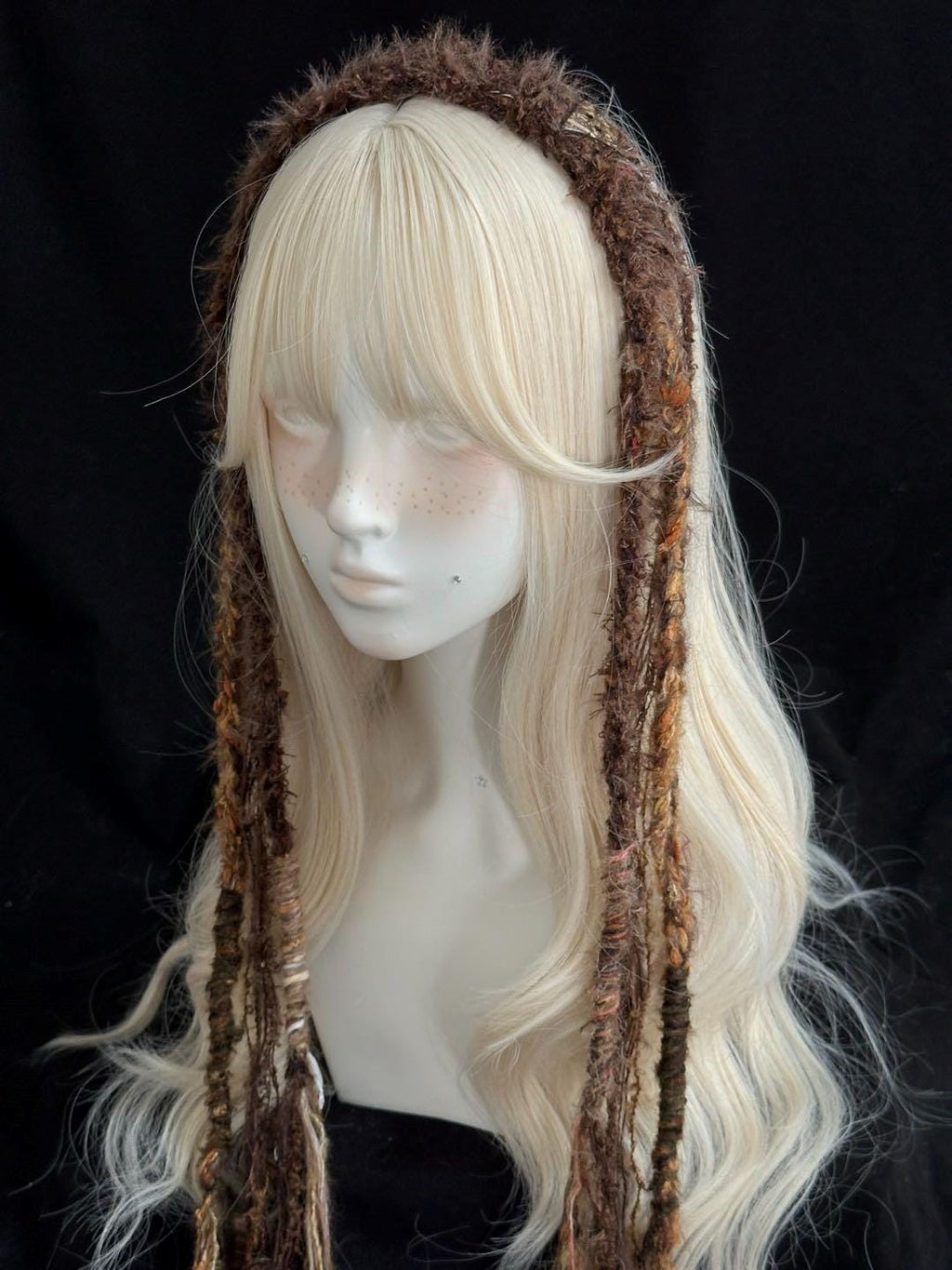 StellarPride Crochet Elf Headband Colorful Clip-On Boho Fairy Hair Accessory